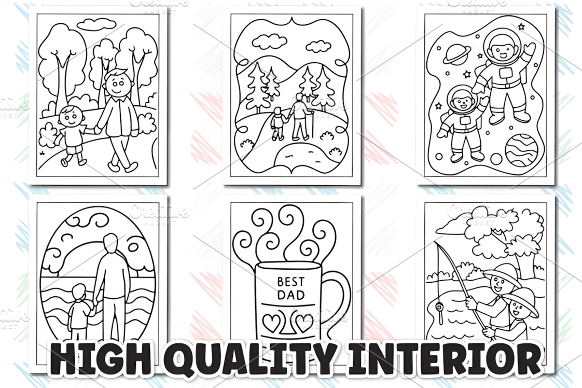 Father's Day Coloring Book for Kids, a Seasonal Illustration by Ink Gallery (Photo 4 of 6)