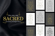 Sacred Geometry Triangle Moon, a Decorative Illustration by azhartz (Thumbnail 1 of 4)