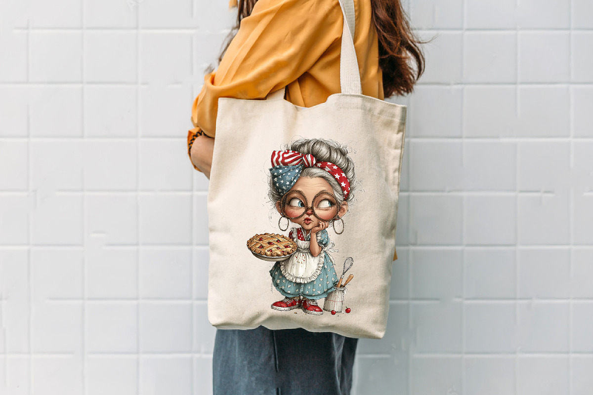 Whimsical Patriotic Grandma Clipart, an Animal Illustration by CreationArt (Photo 7 of 7)