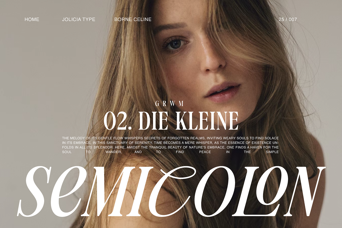 Borne Celine | Modern Display Font, a Serif Font by Jolicia Type (Photo 8 of 11)