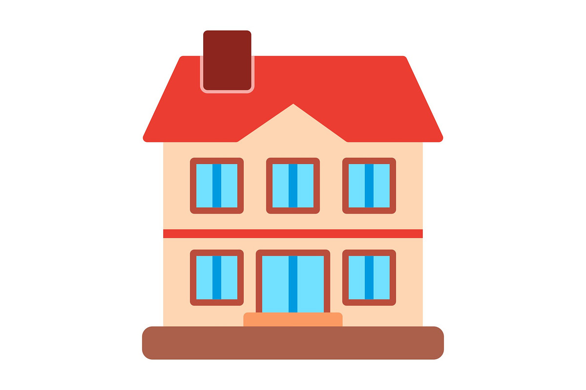 Double Story House Flat Icon, a Duotone Icon by Pexelpy (Photo 1 of 2)