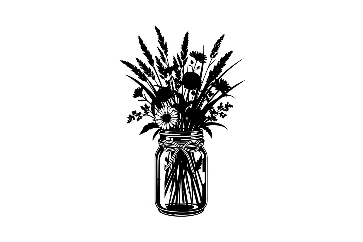 Wildflower Mason Jar SVG Bundle, an Illustration by Designs_River (Photo 19 of 31)