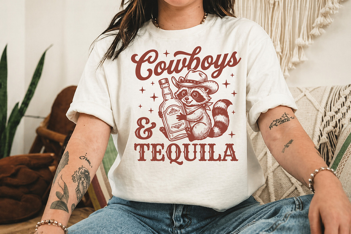 Cowboys & Tequila SVG, Cute Raccoon, an Animal Illustration by Libby Wishes (Photo 2 of 3)