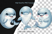 15 Bundle Watercolor Dolphin Fish, an Animal Illustration by Morspective (Thumbnail 2 of 8)