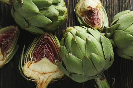Concept of healthy food with artichoke on wooden background, a Food & Drink Photo by AtlasStudio