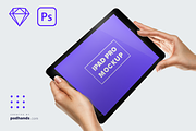 iPad in Female Hands Mockup, an iPad Mockup by LazyCrazy (Thumbnail 1 of 2)