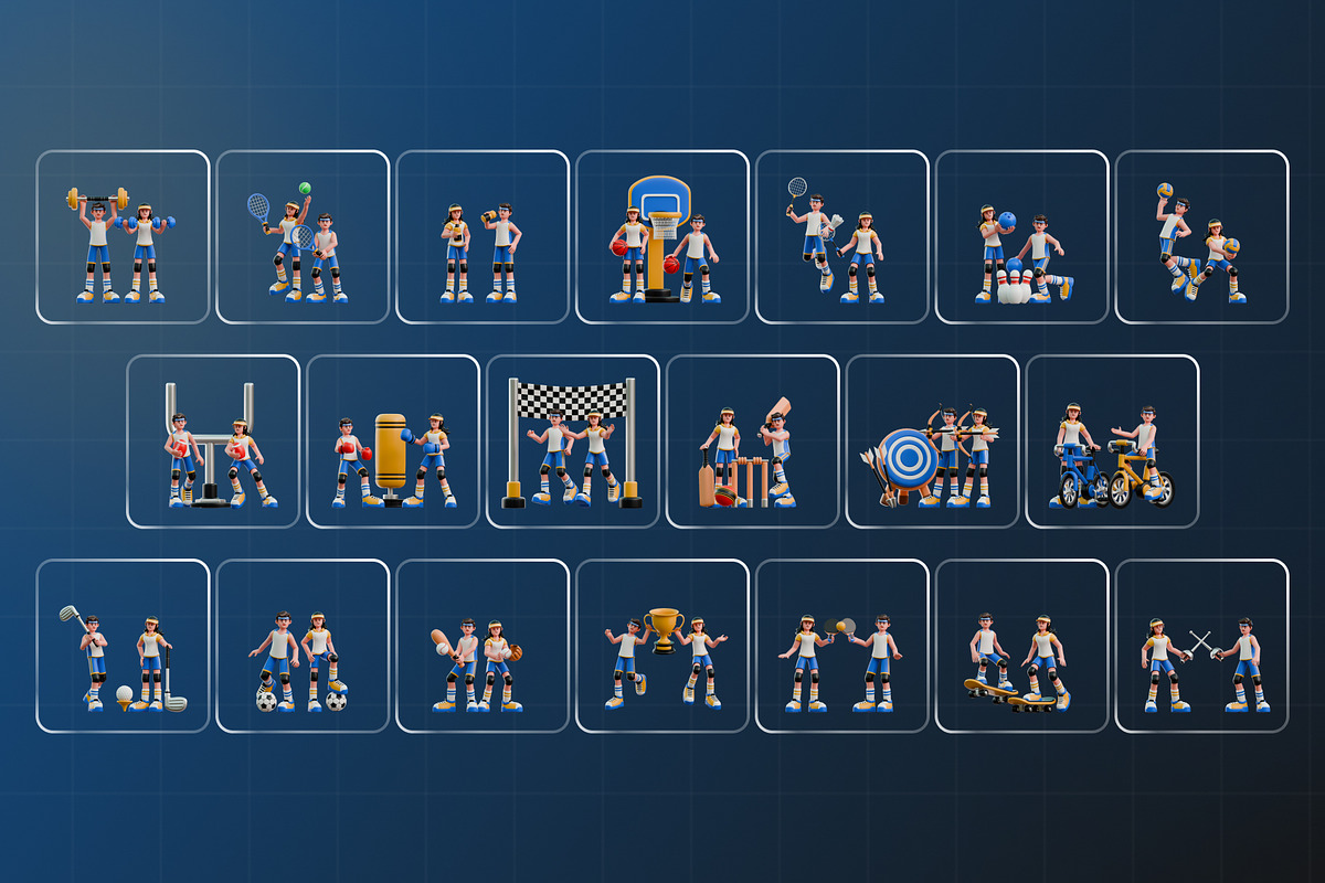 Sports Athletic Spirit 3D Pack, a Characters & Person 3D Model by Haps Space (Photo 4 of 4)