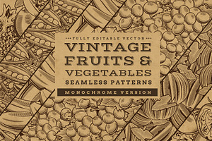 Fruits & Vegetables Vintage Patterns