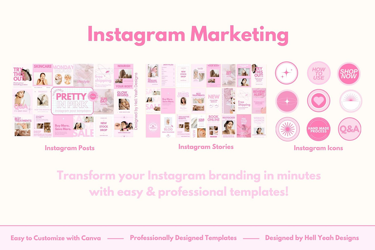 Pretty in Pink Branding Starter Kit, a Social Media Template by Hell Yeah Designs (Photo 13 of 13)