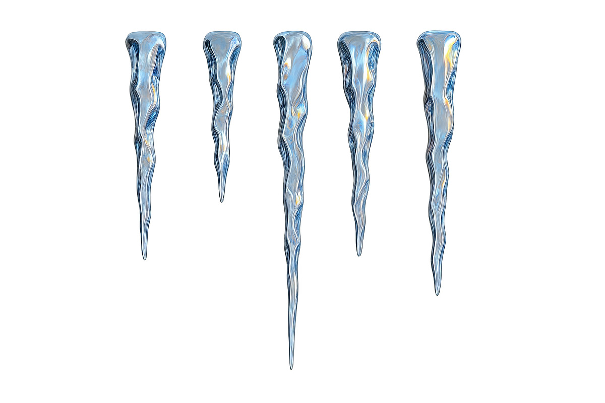 Icicles isolated on transparent back, an Illustration by Dvoevnore photos