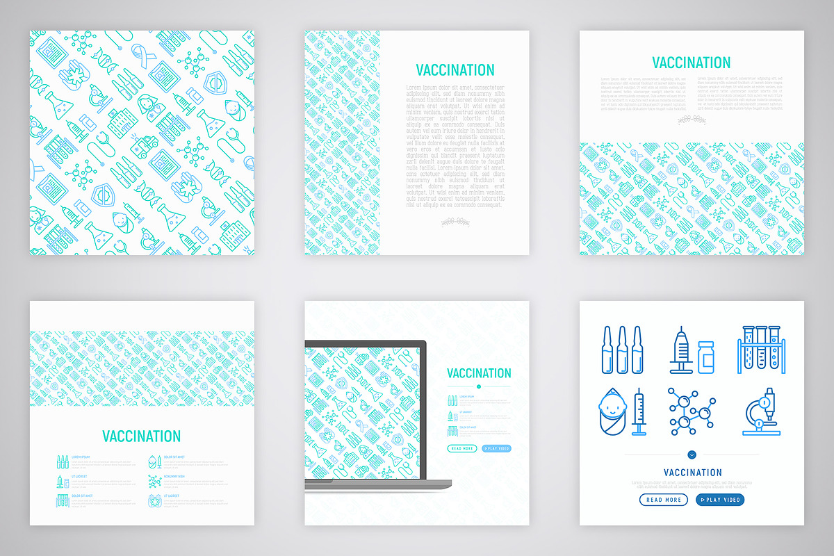 Vaccination Icons Set | Concept, an Outline Icon by Alex Blogoodf (Photo 3 of 12)