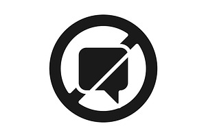 No talking sign black glyph icon, a Solid Icon by IMG Visuals