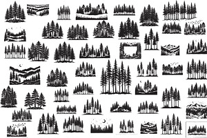 Majestic Pine Trees SVG, a Finance Illustration by Amazin_art