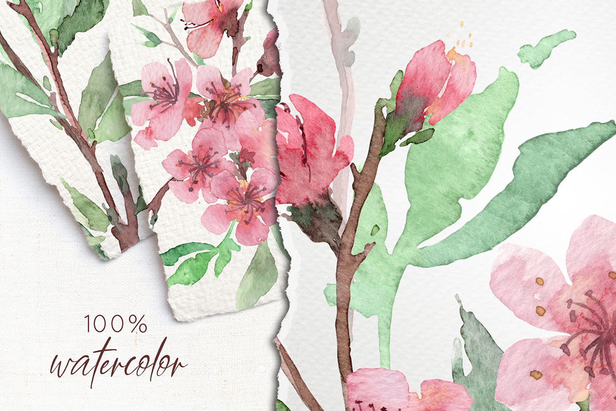 Spring blooming watercolor set, a Decorative Illustration by ArtPavo (Photo 3 of 8)