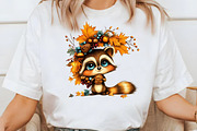 Whimsical Autumn Raccoon Clipart, a Seasonal Illustration by Designworld (Thumbnail 6 of 8)