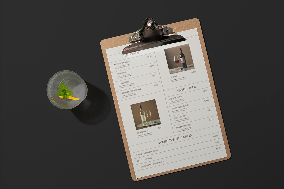 Elegant Wine House Menu preview 4