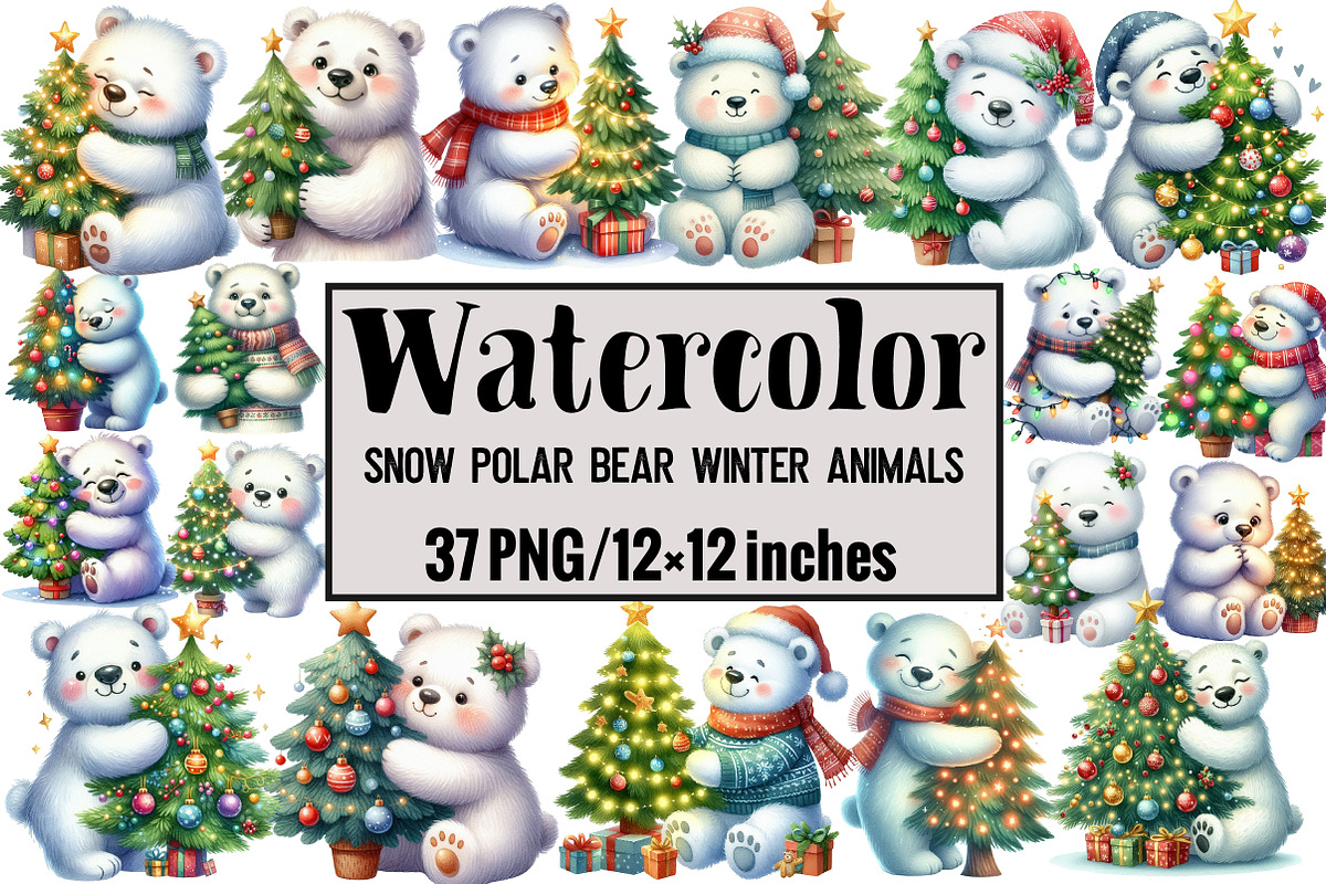 Snow Polar Bear Winter Animals, an Illustration by Design Market (Photo 1 of 3)