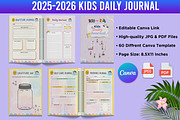 2025-2026 Kids Daily Journal Canva, a Stationery Template by Designmela01 (Thumbnail 1 of 6)
