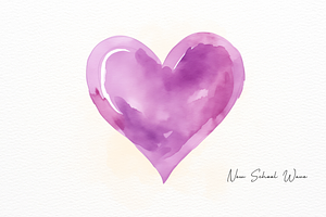 Love Heart Watercolor Clipart