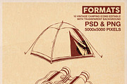 Vintage camping icons, an Object Illustration by Bromz Studio (Thumbnail 6 of 6)