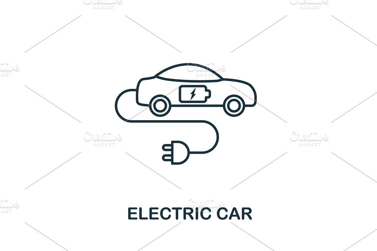 Electric Car icon. Simple element, an Object Graphic by Aimagenarium@gmail.com