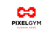 Dumbbell Pixel Gym Fitness Logo, a Branding & Logo Template by Buqancreative (Thumbnail 1 of 2)