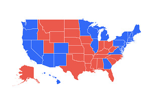 USA Voting Map. Poster map of United, an Illustration by Foxys Graphic