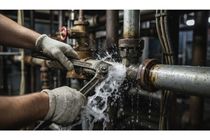 A worker using tools to repair a, an Industrial Photo by Igor Tichonow