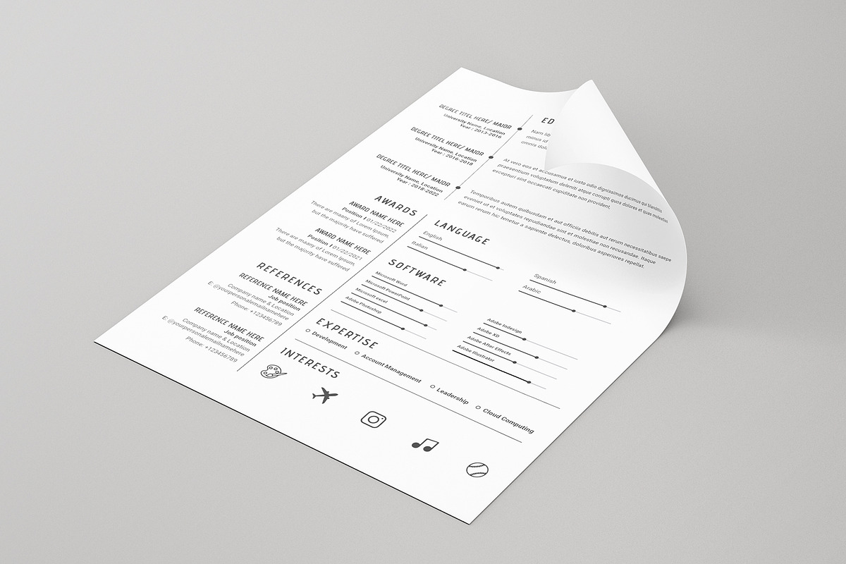 Resume  Design / CV Template, a Resume Template by Runner Design (Photo 6 of 7)