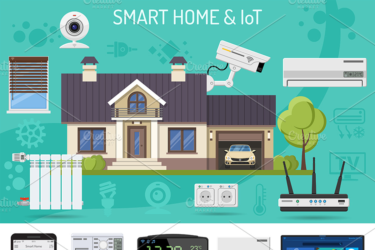 Smart Home and Internet of Things, a Technology Illustration by TAlex (Photo 5 of 7)