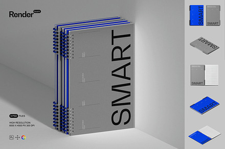 Notebook Mockup Set, a Product Mockup by Renderteam