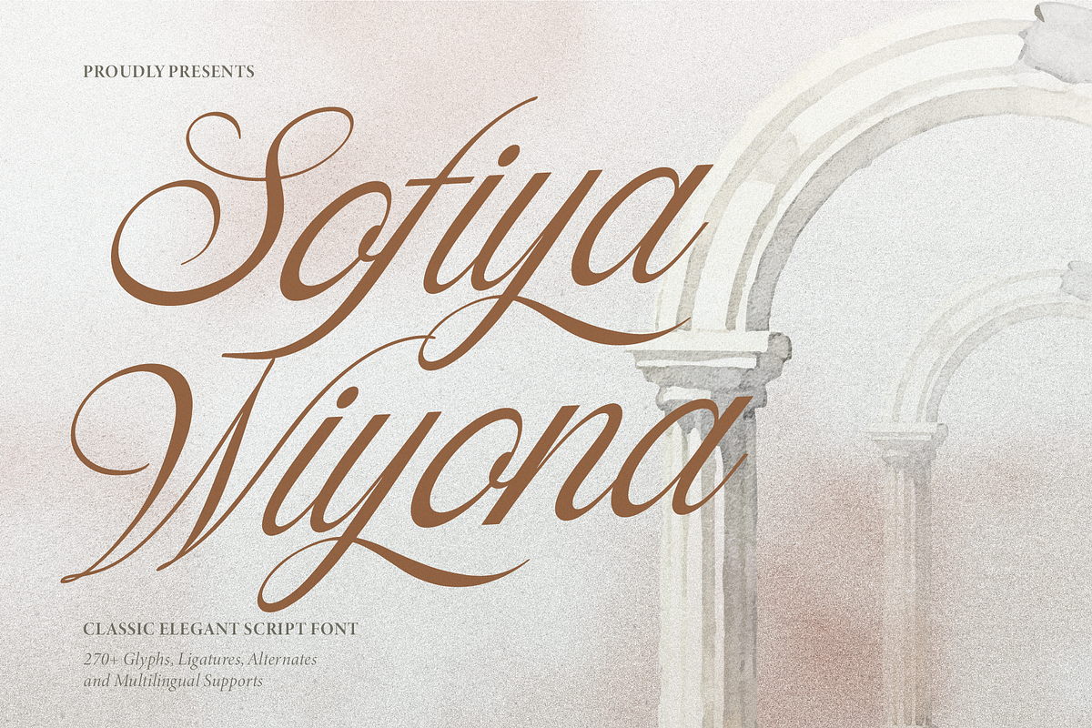 Sofiya Wiyona Classic Elegant Script, a Script Font by gracetype_studio (Photo 1 of 11)