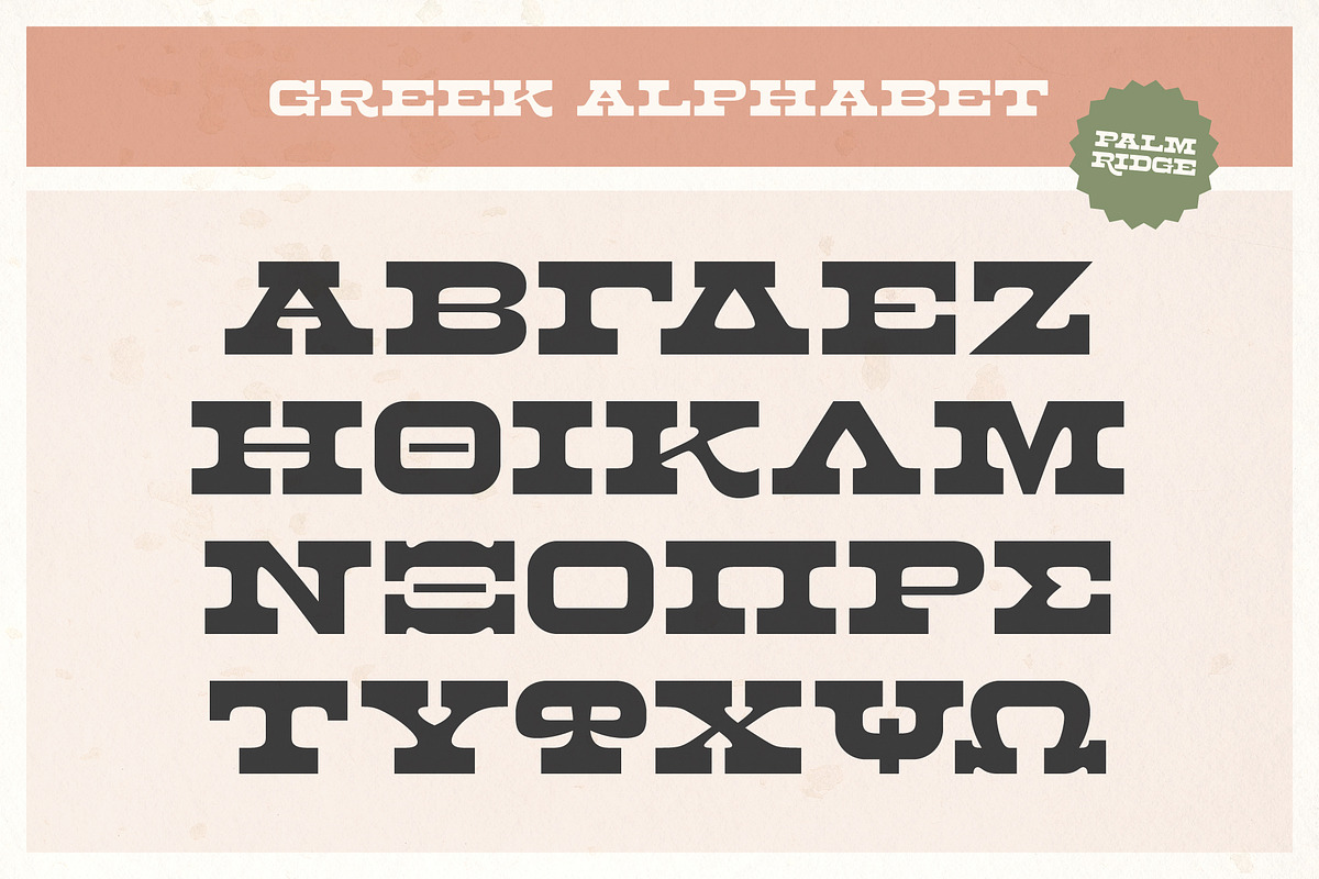 Palm Ridge Midcentury Southwest Font, a Serif Font by Molly Suber Thorpe (Photo 10 of 15)