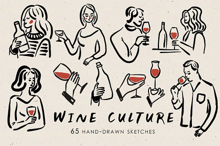 Wine Culture Clipart, a Person Illustration by Teresa Art Store