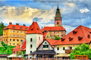 View of cesky krumlov town a unesco heritage site in czech republic, an Architecture Photo by Leonid Andronov