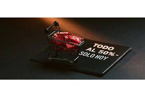 Miniature Shopping Cart Overflowing, a Business Photo by piter.goskov