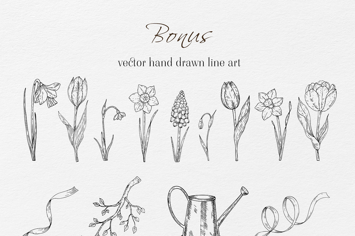 BLOOMING SPRING - Watercolor set, an Illustration by Navenzeles (Photo 11 of 12)