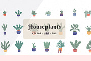 Houseplants Clipart & Patterns, a Graphic by IRSYART (Thumbnail 1 of 8)
