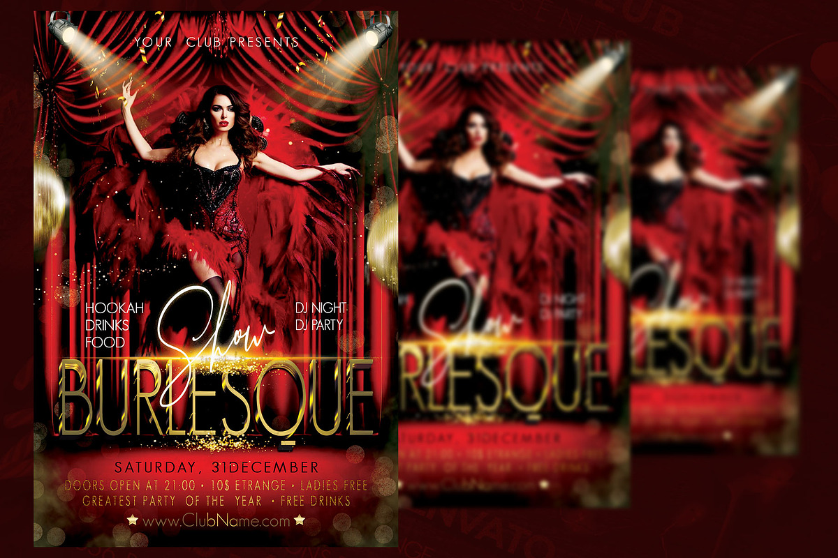 Burlesque Flyer, a Flyer Template by Artolus (Photo 2 of 2)