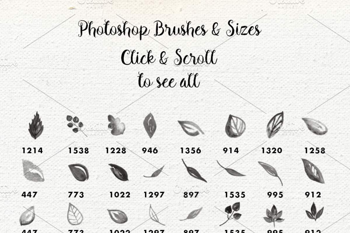 Watercolor Floral Garden PS Brushes preview 3