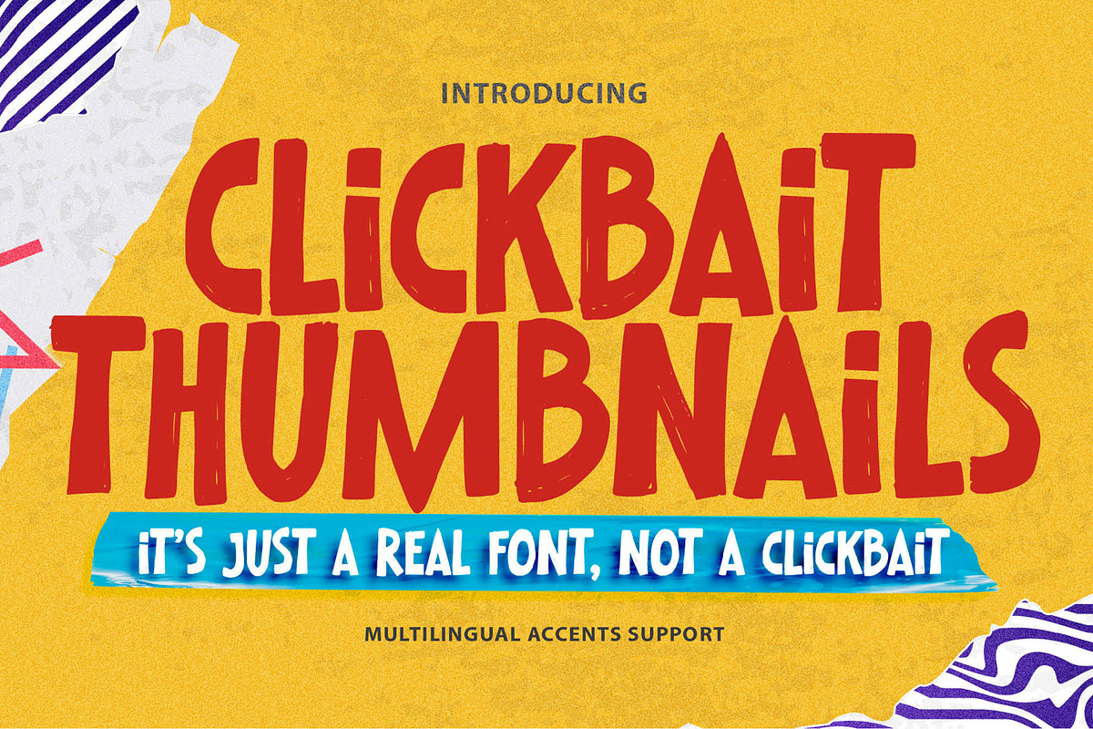 Clickbait Thumbnails – Cartoon Font, a Sans Serif Font by Almarkhatype (Photo 1 of 8)