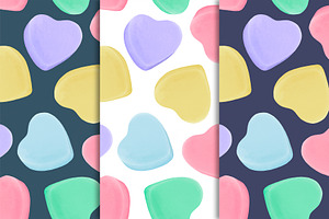 Candy Hearts Valentines Day Pattern