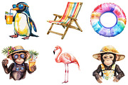 Watercolor Vacation Vibe Clipart PNG, an Illustration by Designking (Thumbnail 3 of 5)