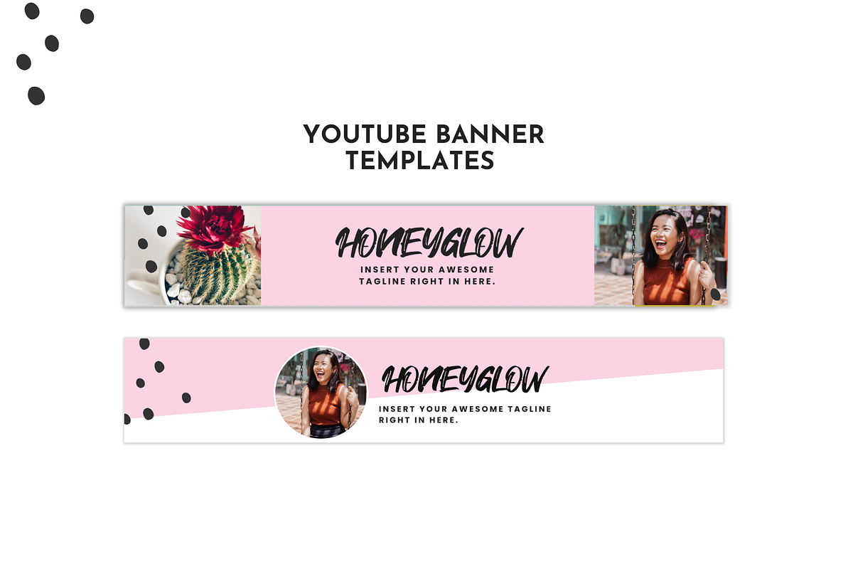 Pink YouTube Branding Kit for Canva, a Social Media Template by ltsdesigns (Photo 3 of 5)