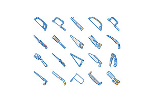 saw hand wood construction icons, an Object Illustration by pikepicture