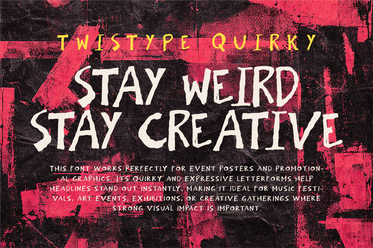 Twistype Quirky – Ugly Font, a Handwritten Font by decographstud (Photo 2 of 7)