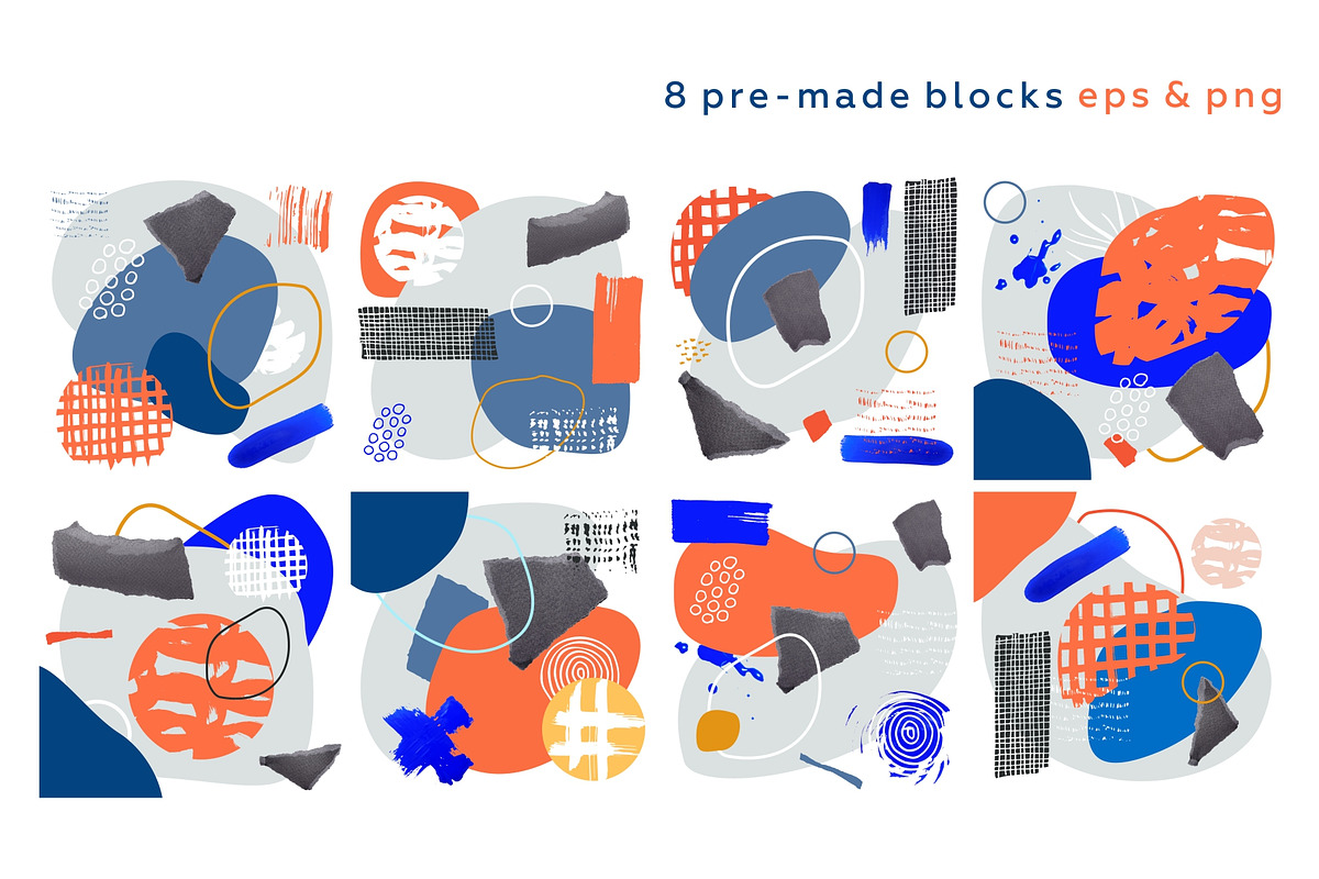 Collage me! Abstract modern bundle, a Pattern Graphic by lisa_kalev (Photo 15 of 26)