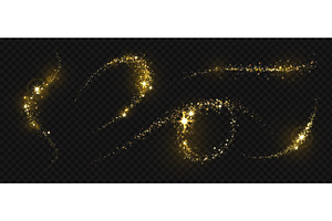 Sparkle trails. Magic light, gold, an Object Illustration by Frogella