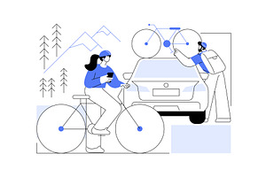 Going on a bike ride isolated, a Person Illustration by Visual Generation
