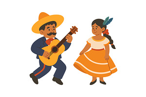 Mexican couple dancing in, an Object Illustration by GraphiShop